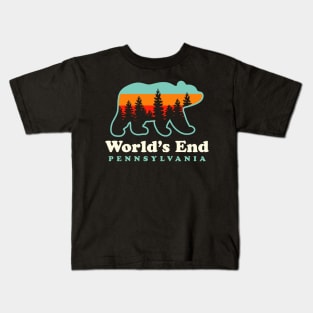 World's End State Park Pennsylvania Hiking Camping Bear Kids T-Shirt